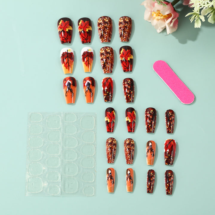 Artificial nails in autumn leaf design Stornfield