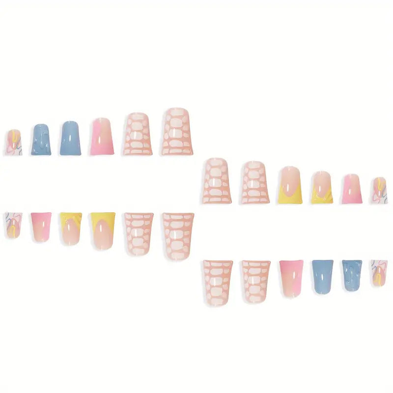 Creative Drip Effect Press-On Nails Stornfield