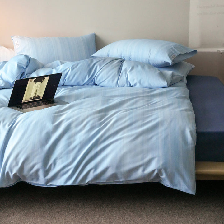 Breathable Percale Duvet Cover Set with Hidden Zipper and Corner Ties