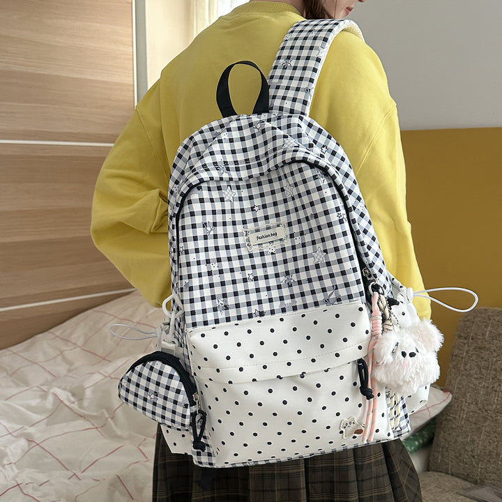 Stylish Checks Print Casual Backpack Stornfield