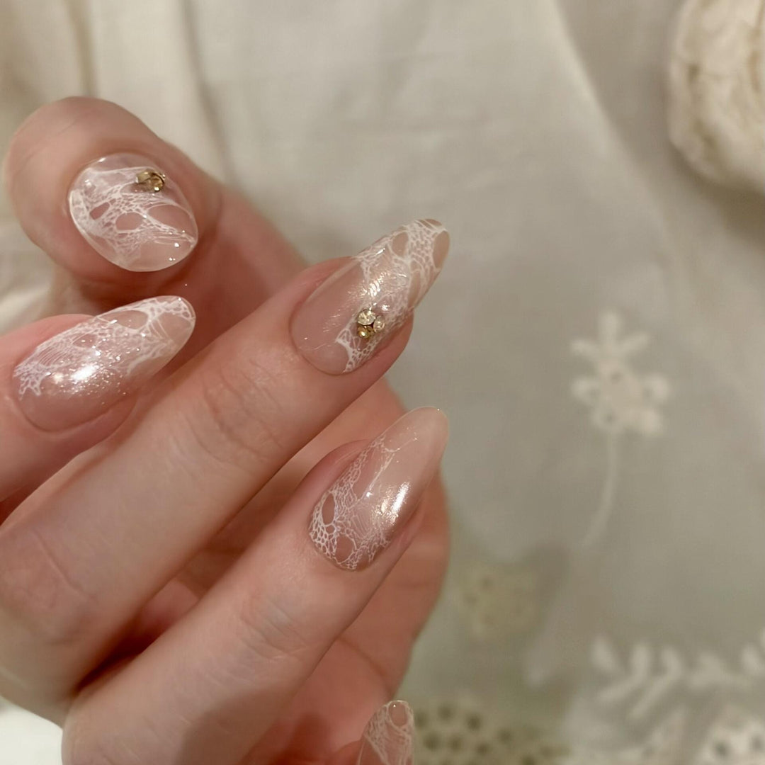 Elegant artificial nails with tips and glitter Stornfield