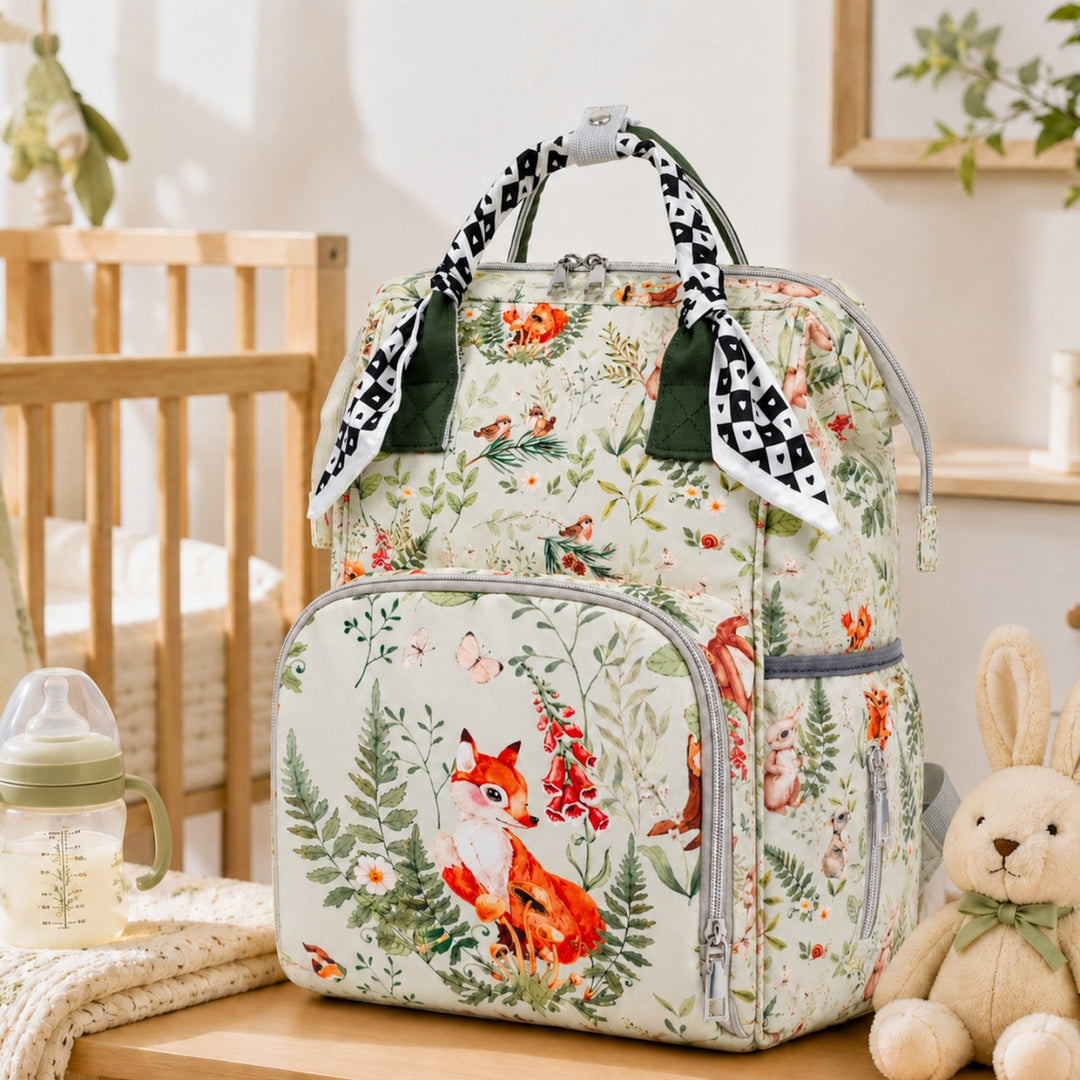 Floral Print Multi-Functional Diaper Backpack Stornfield