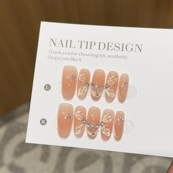 Artificial nail tips with elegant floral details Stornfield
