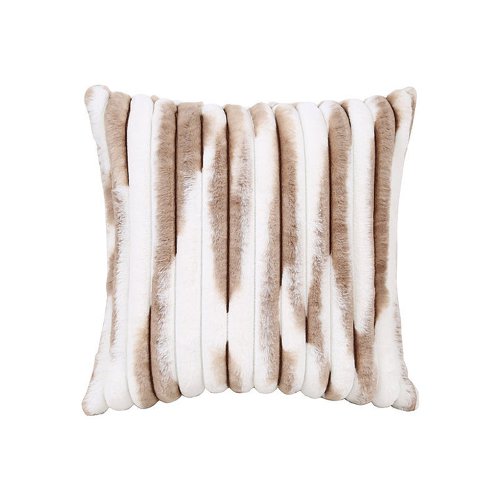 Square cushion cover made of wavy artificial fur with ribbed tube structure Stornfield