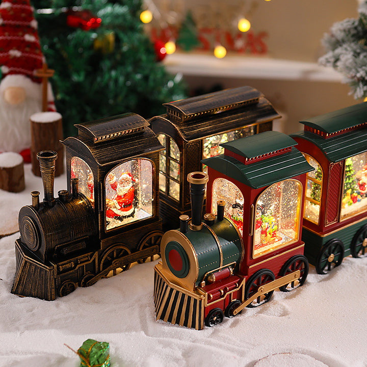 Nostalgic Christmas Train Lantern with Moving Santa Stornfield
