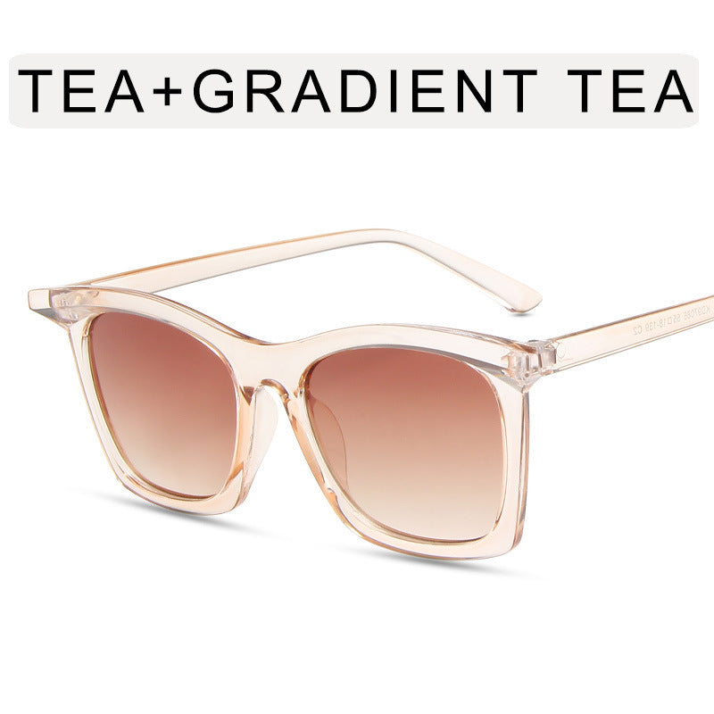 Women's Cat-Eye Sunglasses with Gradient Lenses and Transparent Frame Design Stornfield
