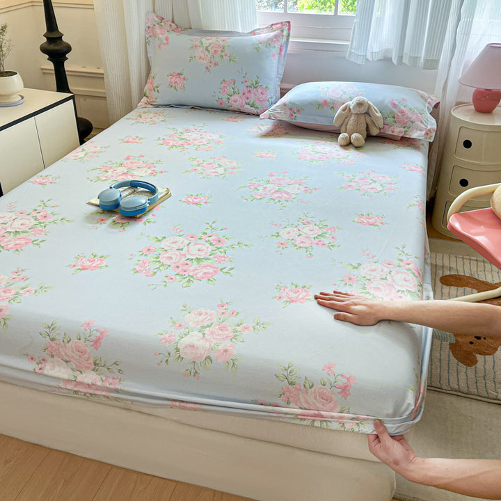 Floral Patterned Fitted Sheet Set