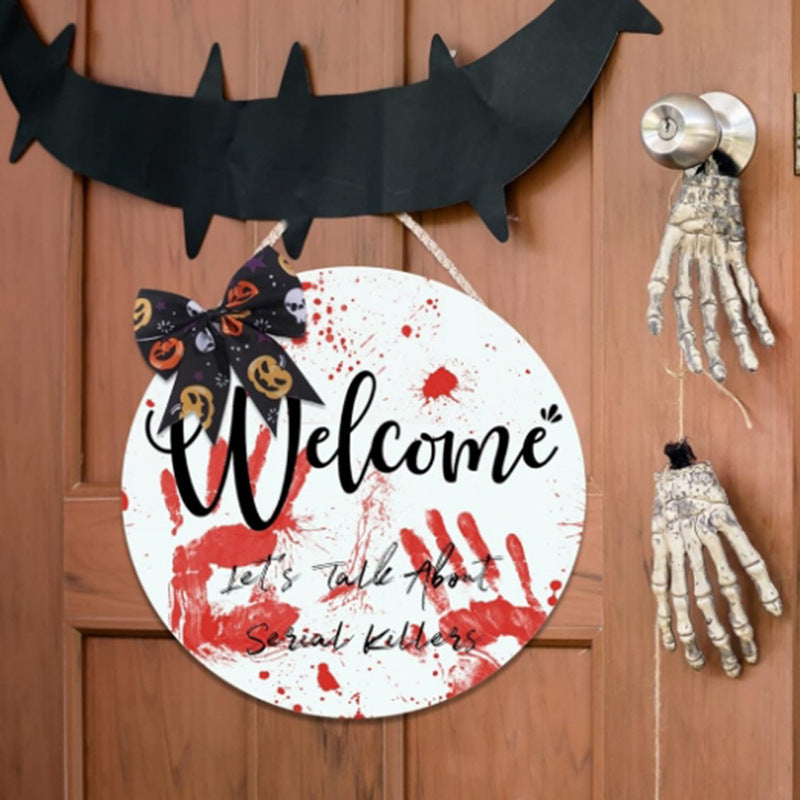 Halloween-Themed Decorative Welcome Sign