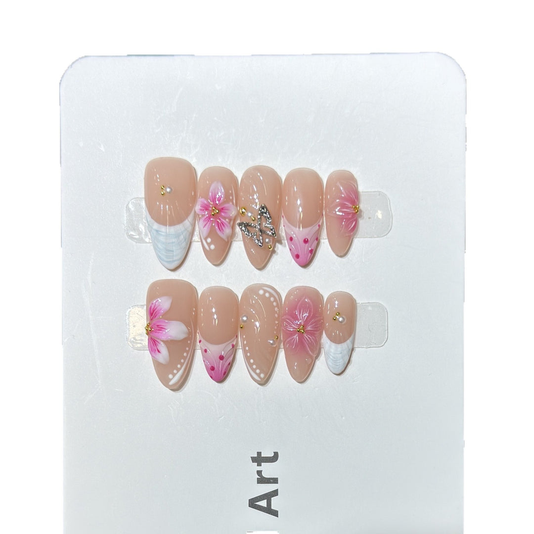 Floral Accent Press-On Nail Art Set Stornfield