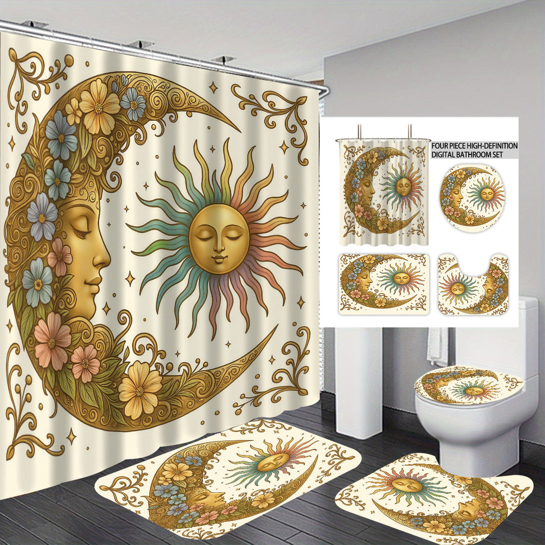 Celestial-Themed Four-Piece Bathroom Décor Set Stornfield