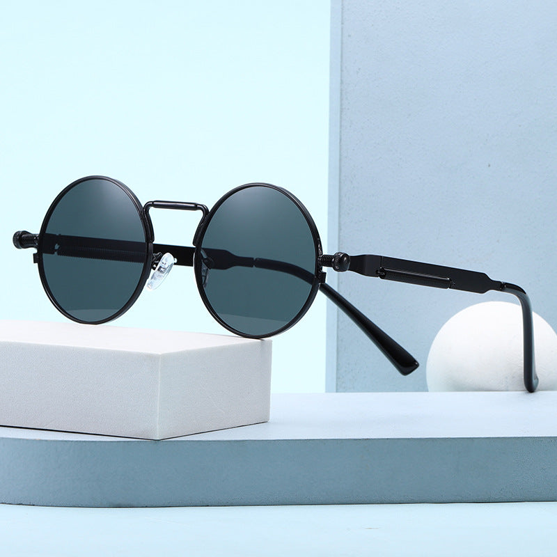 Women's fashionable round sunglasses with precise metal frame Stornfield