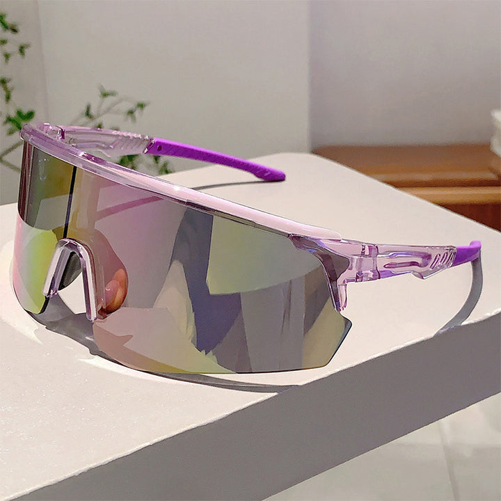 Unisex nan sporty performance sunglasses with continuous visor lens and shatterproof polycarbonate lens Stornfield