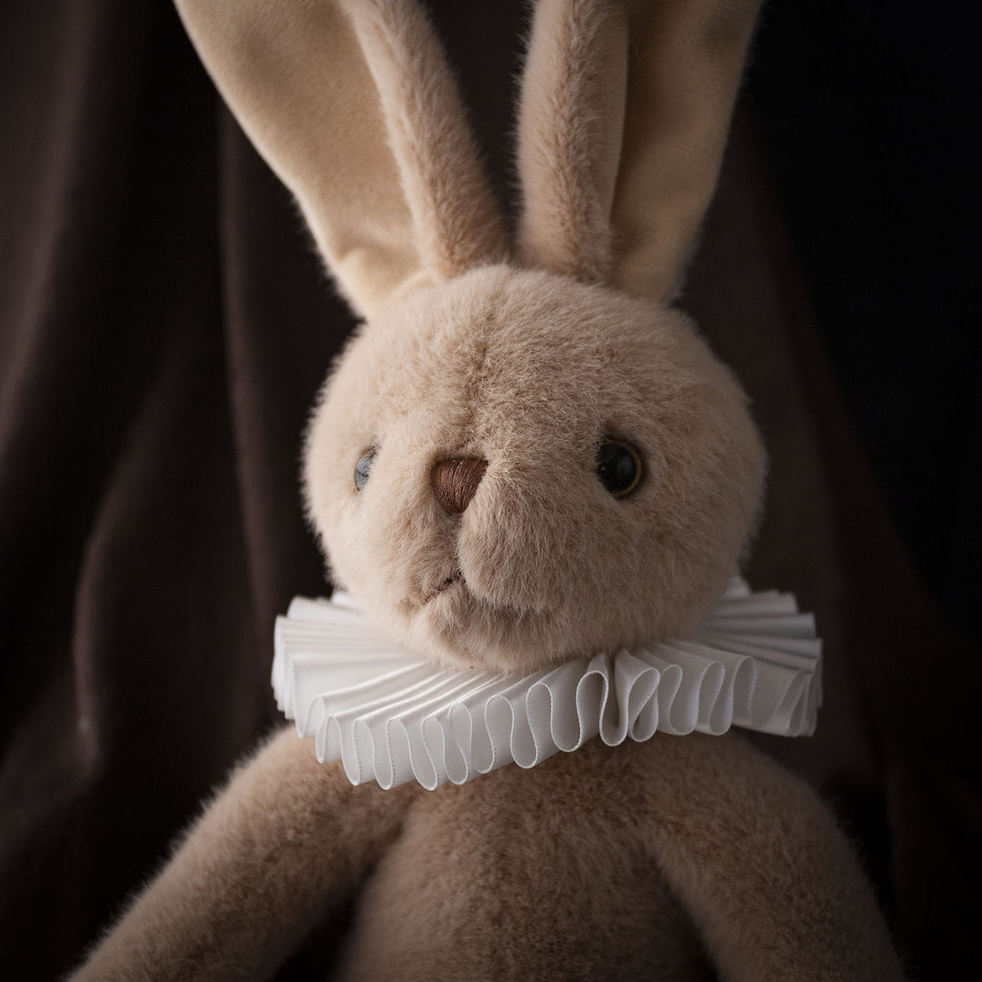 Plush Bunny Soft Toy with Velvet Ruffle Collar