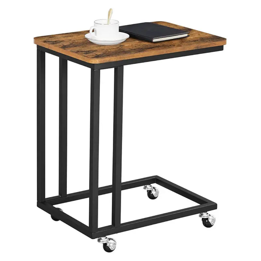 Side table with wheels and modern design Stornfield