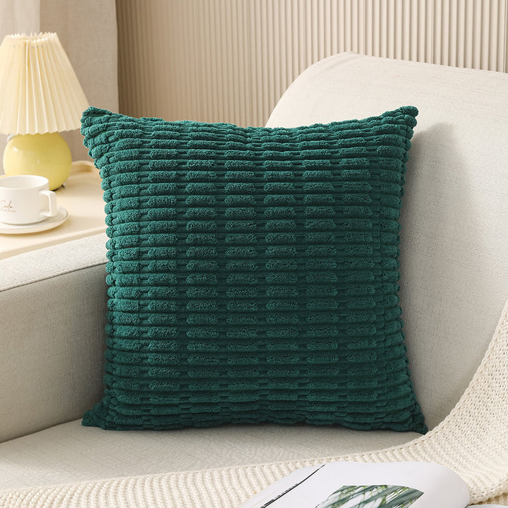 Decorative Chenille Ribbed Grid Throw Pillow Cover
