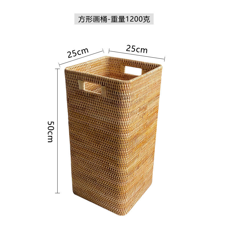 Women rectangular storage basket with practical handle Stornfield