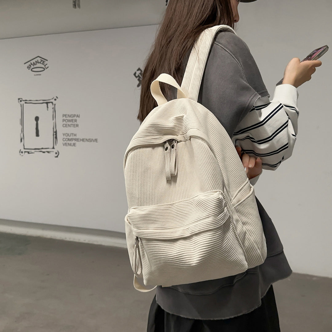 Textured Fabric Casual Backpack Stornfield