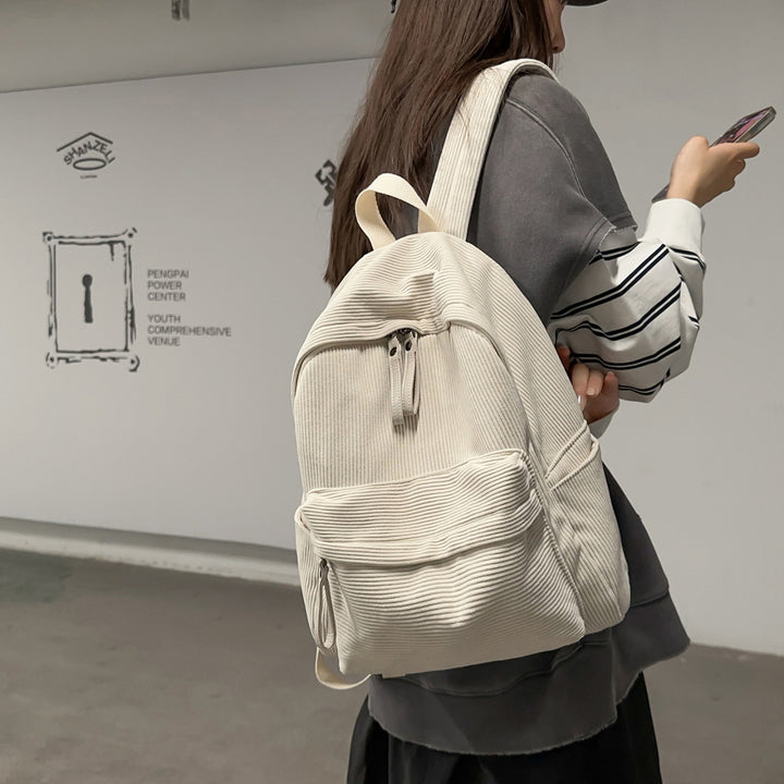 Textured Fabric Casual Backpack Stornfield