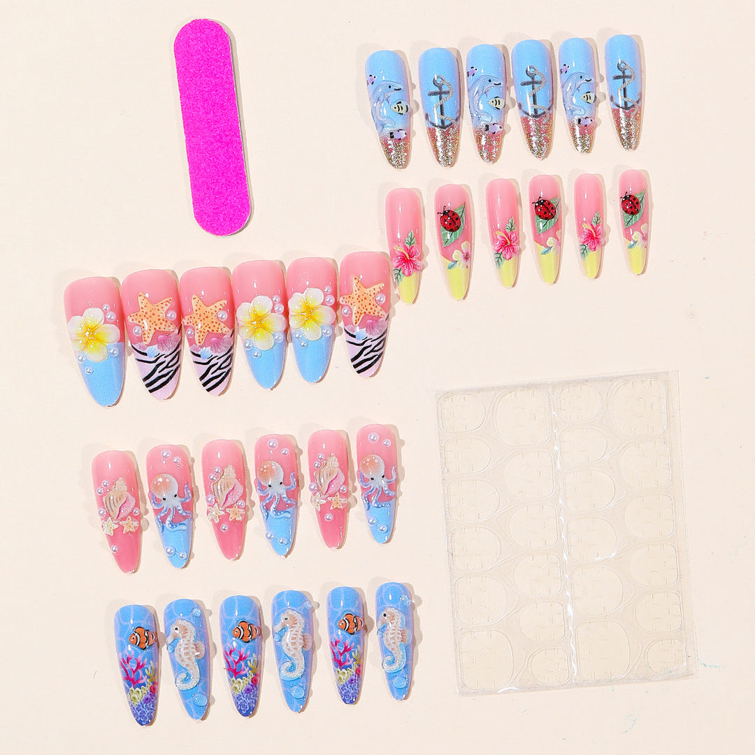 Ocean-Inspired 3D Nail Art Set Stornfield