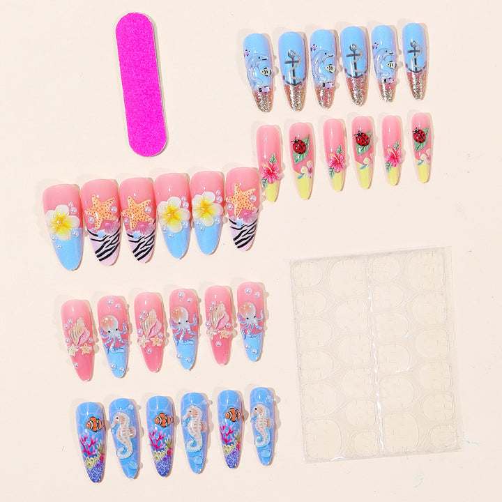Ocean-Inspired 3D Nail Art Set Stornfield
