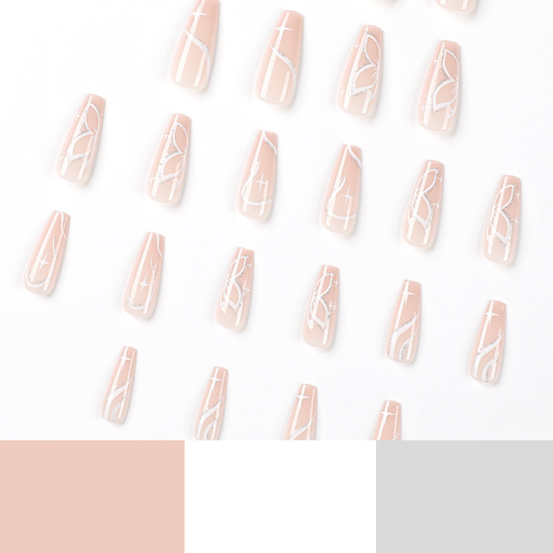 Elegant Nail Extensions with Floral Design Stornfield