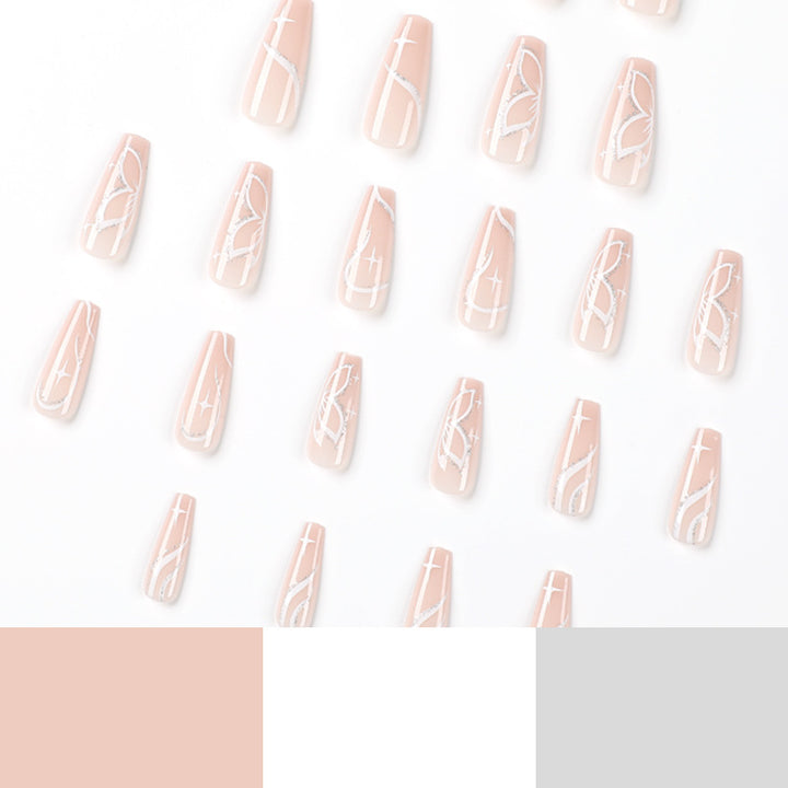 Elegant Nail Extensions with Floral Design Stornfield