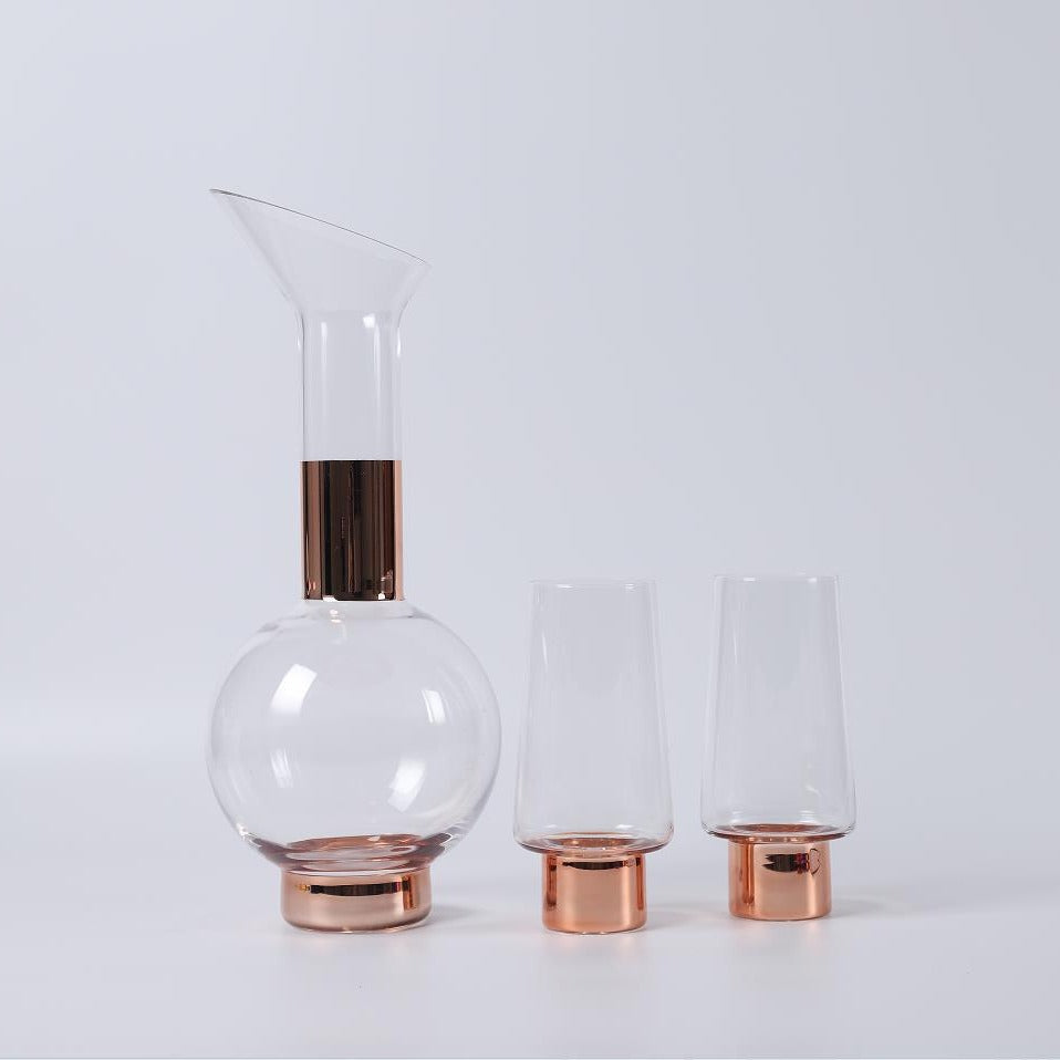 Modern Glass Carafe and Tumbler Set