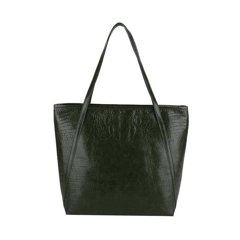 Crocodile-Embossed Leather Tote Bag Stornfield
