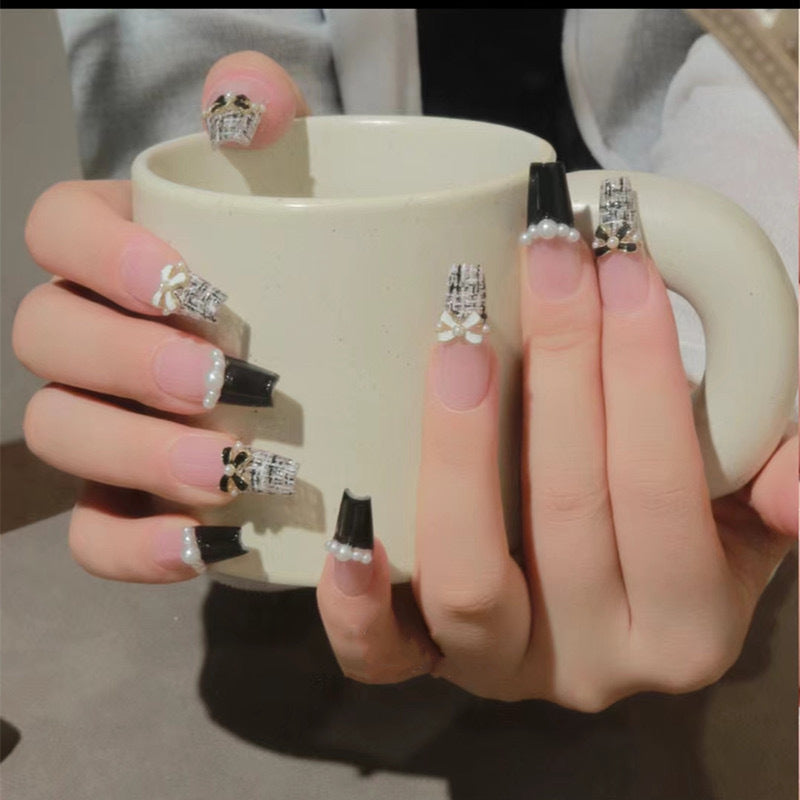 Glamorous nail designs with pearl and rhinestone accents Stornfield