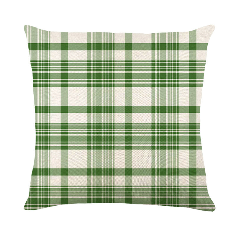 Square Decorative Plaid Linen Cushion Cover