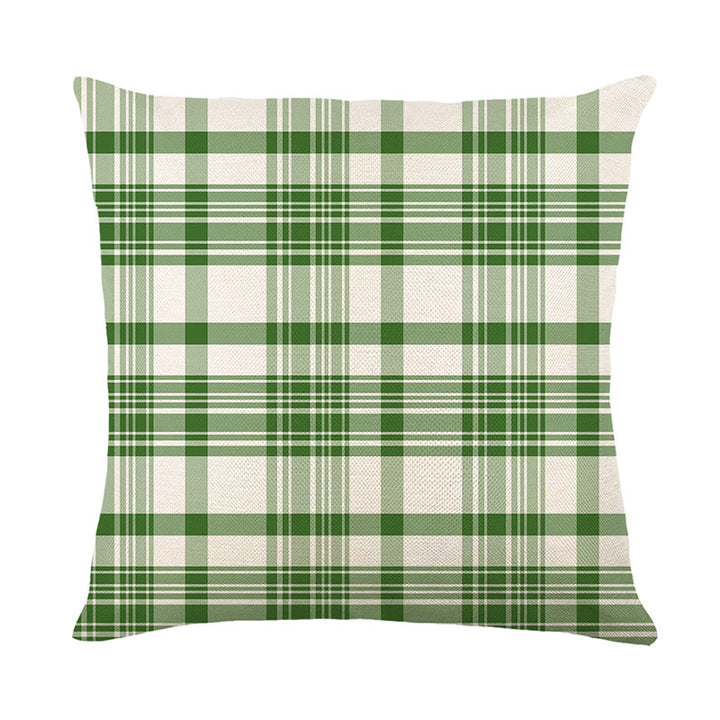 Square Decorative Plaid Linen Cushion Cover