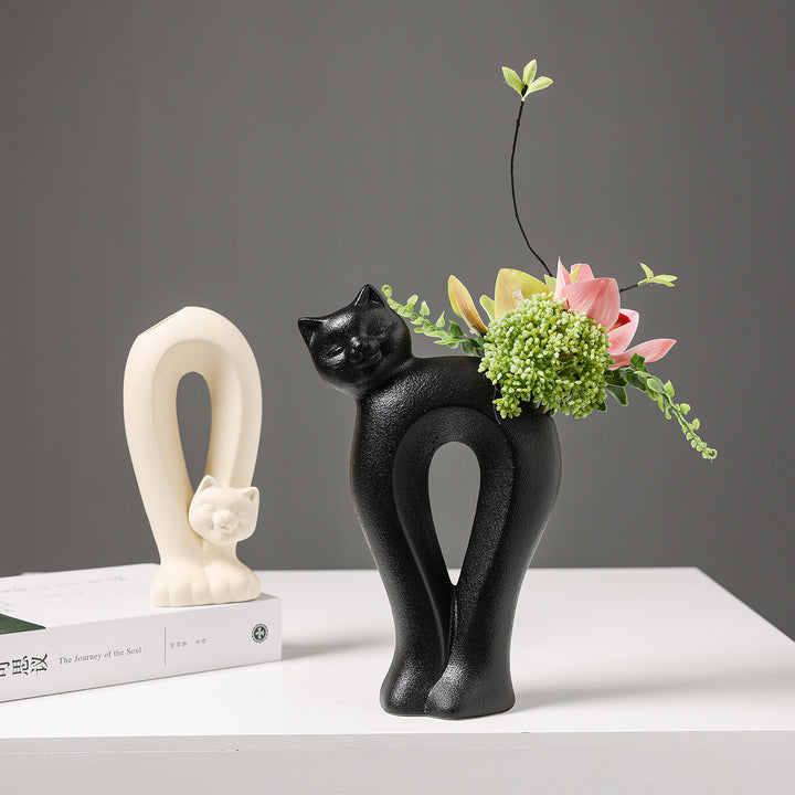 Cat-Shaped Decorative Sculpture