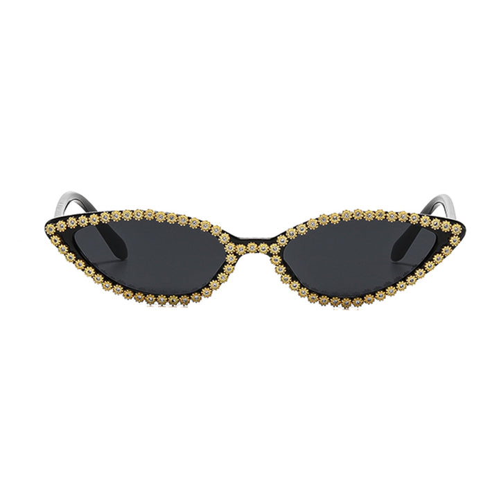 Women's Cat-Eye Sunglasses with Sparkling Flower Decoration Stornfield