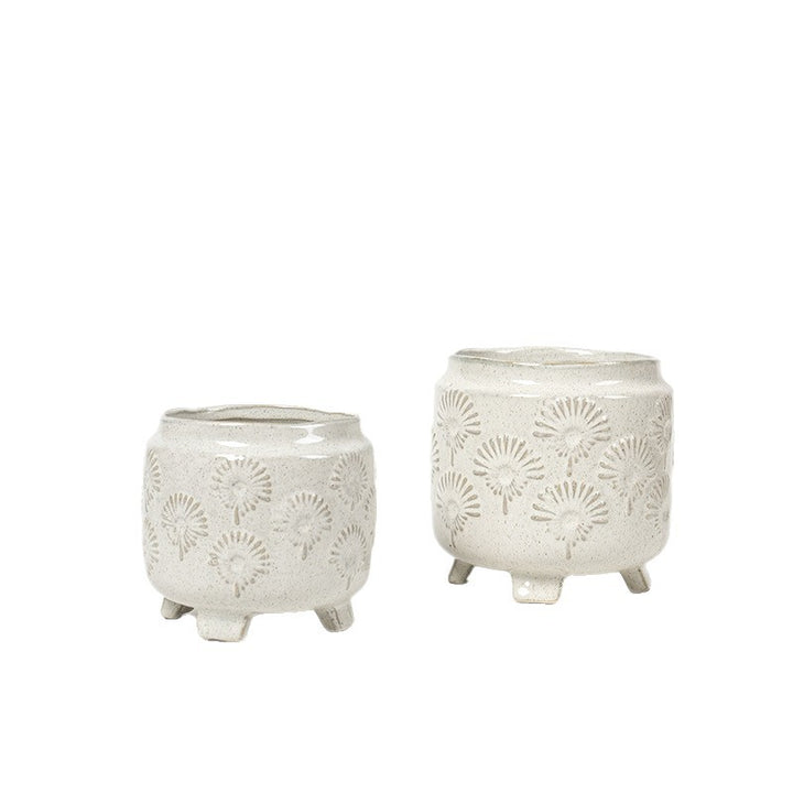 Decorative ceramic flower pot on legs Stornfield