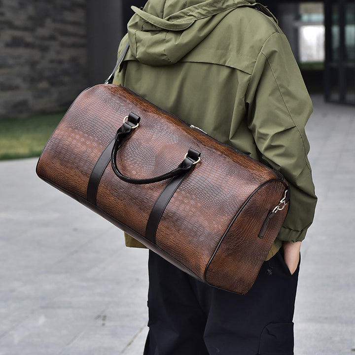 Luxurious Travel Bag Made of High-Quality Faux Leather with Elegant Crocodile Pattern Stornfield