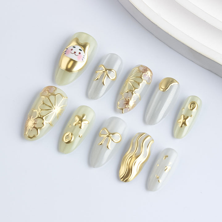 Artistic 3D Press-On Nail Art Set Stornfield