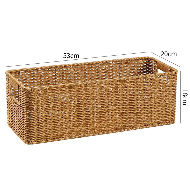 Handwoven Rectangular Storage Basket with Cut-Out Handles Stornfield
