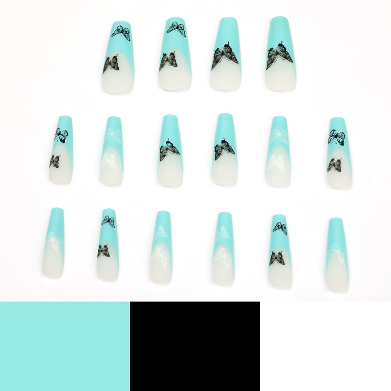 Artificial nail extensions with butterfly design Stornfield