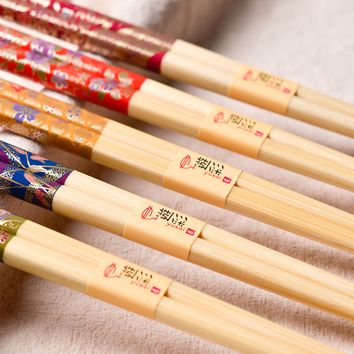 Japanese Botanical Handcrafted Bamboo Chopsticks Set of 5 | Stornfield
