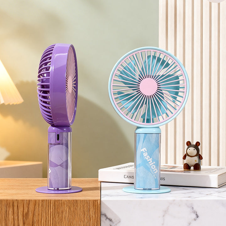 Cooling compact portable rechargeable handheld fan with detachable stand and USB charging Stornfield