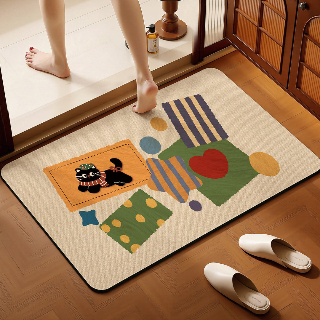 Playful Animal-Themed Decorative Floor Mat