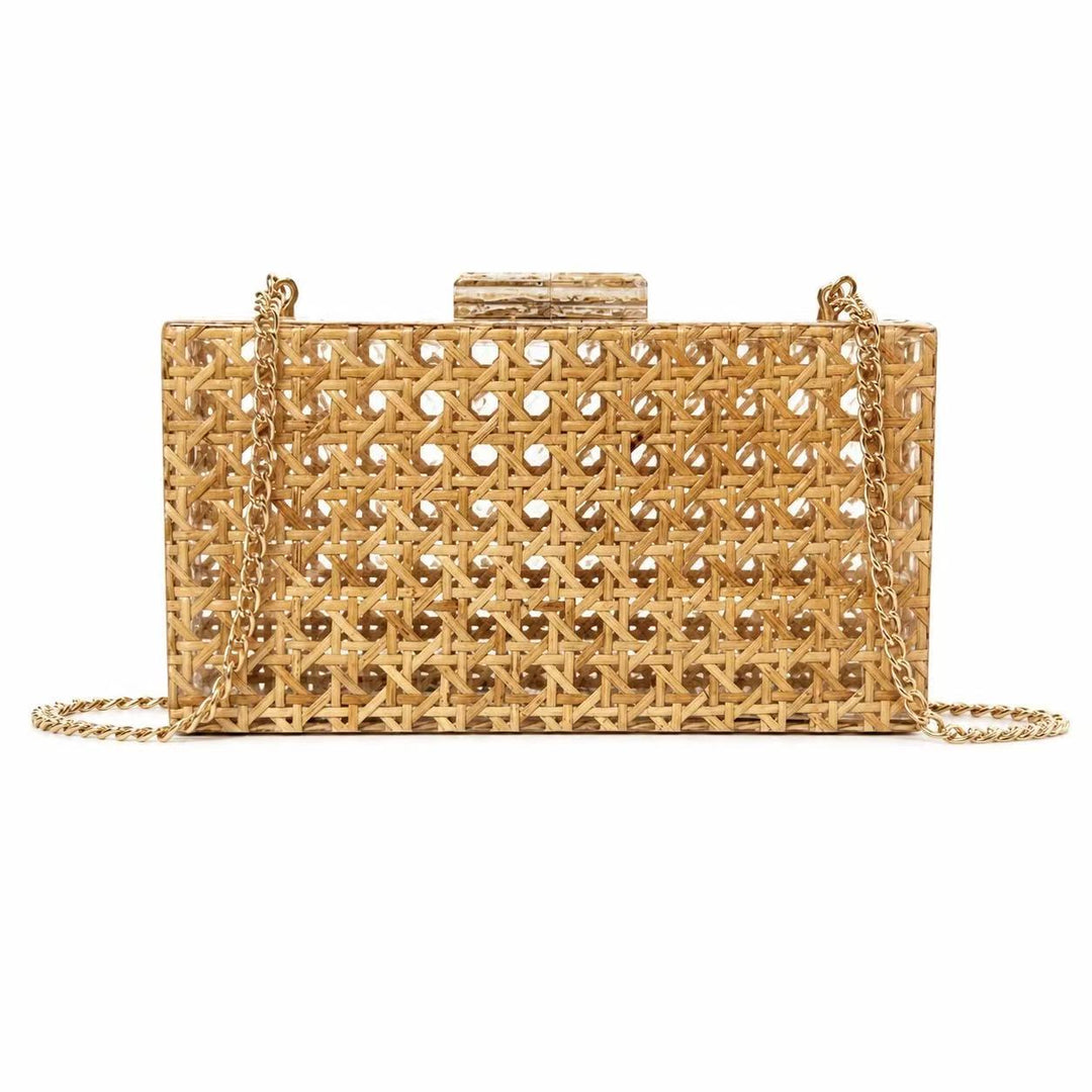 Woven Rattan Clutch