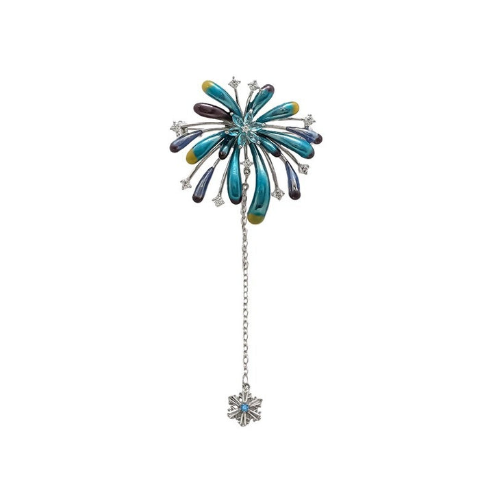Sparkling flower brooch with chain pendant Stornfield