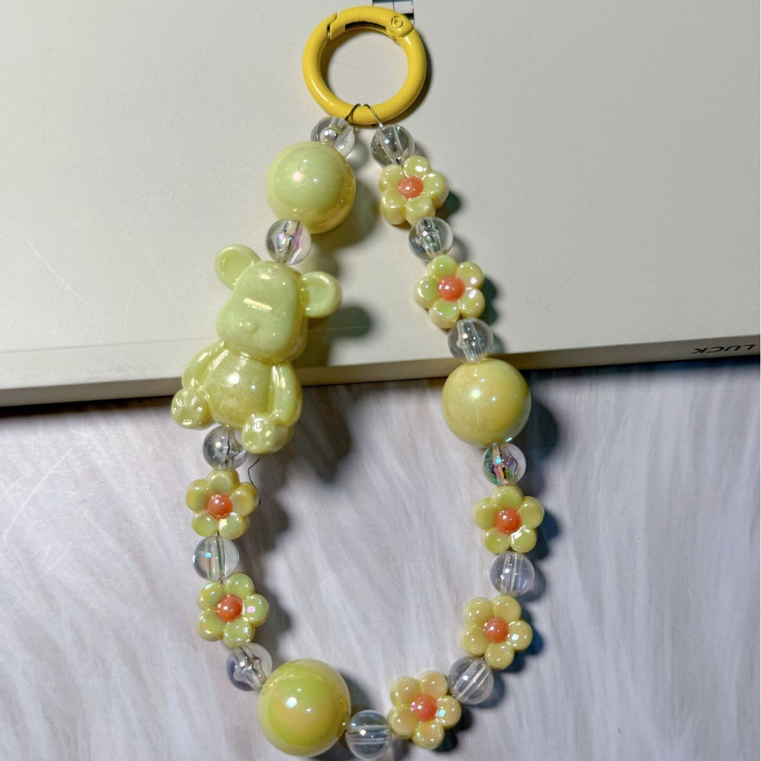Playful Bear-Themed Beaded Keychain Stornfield