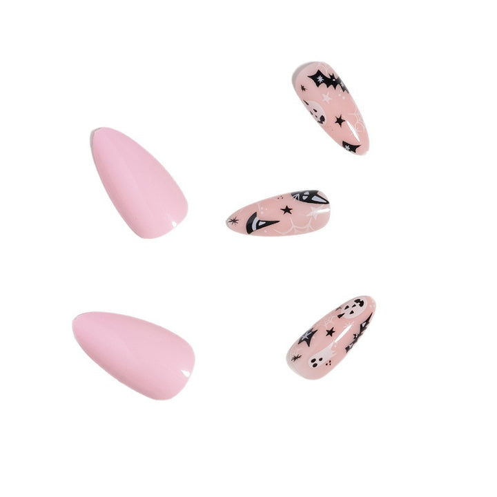Artistic Halloween-Themed Press-On Nail Design Stornfield