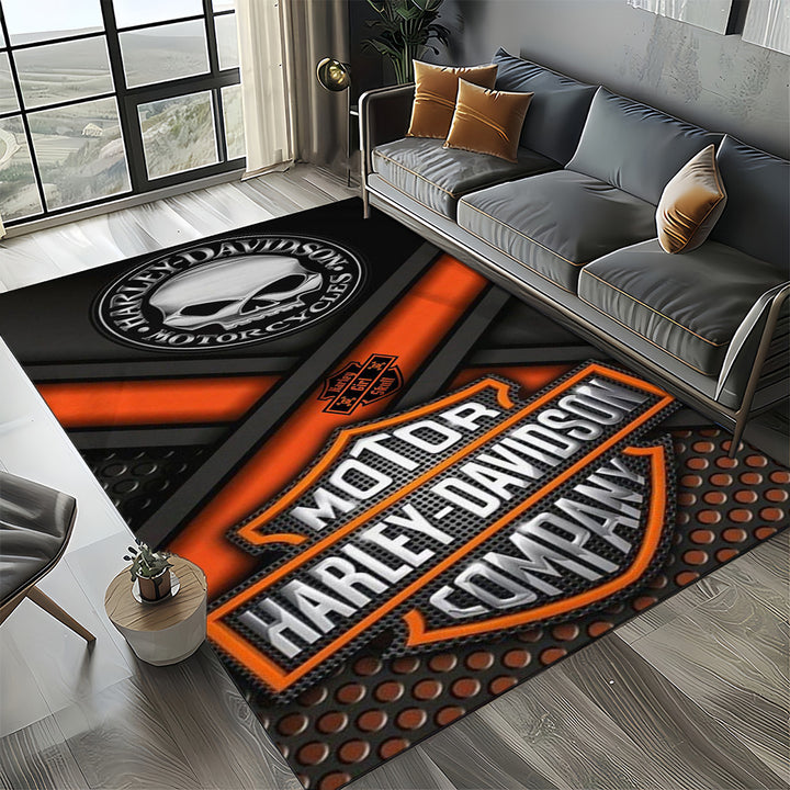 Harley Davidson Logo Area Rug