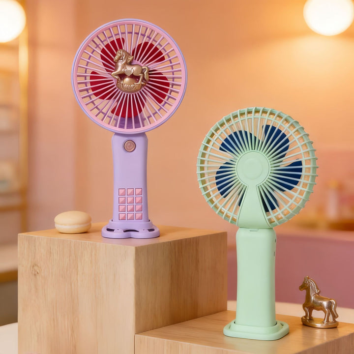Women Portable Hand Fan with Innovative Unicorn Design Stornfield