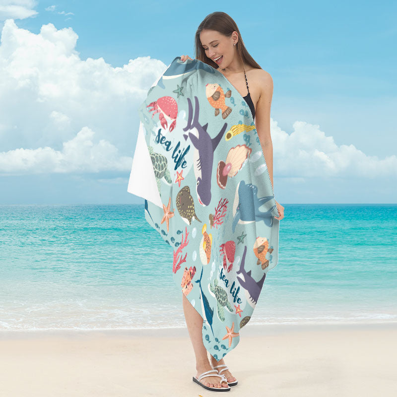 Beach towel with maritime star motif Stornfield