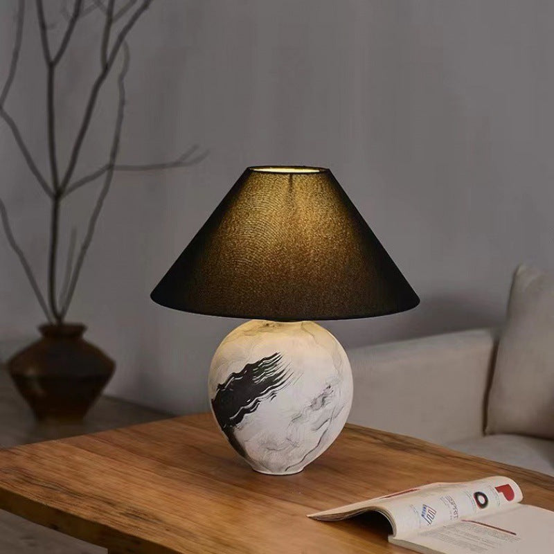 Artistic Table Lamp with Geometric Base
