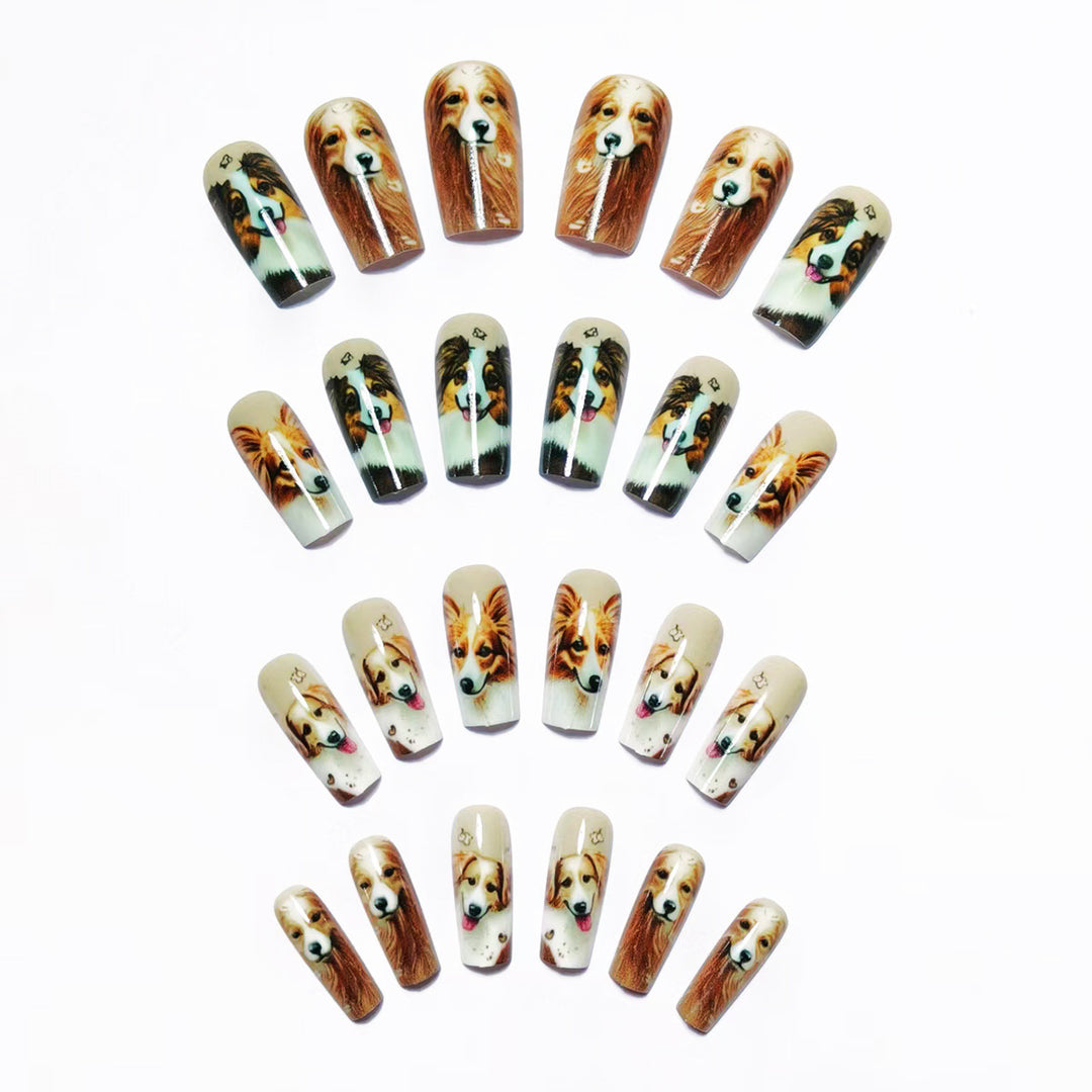 Artificial Nails in Charming Dog Lover Design Stornfield